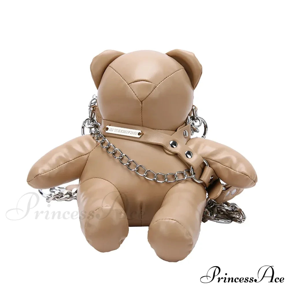 Cartoon Cute Luxury Designer Bear Doll Fashion Chain Phone Bag Dark Khaki / Mini(Max Length<20Cm)