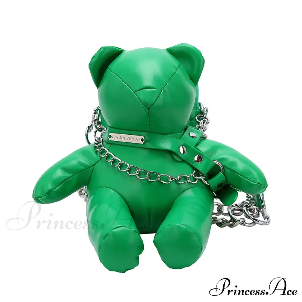 Cartoon Cute Luxury Designer Bear Doll Fashion Chain Phone Bag Green / Mini(Max Length<20Cm)