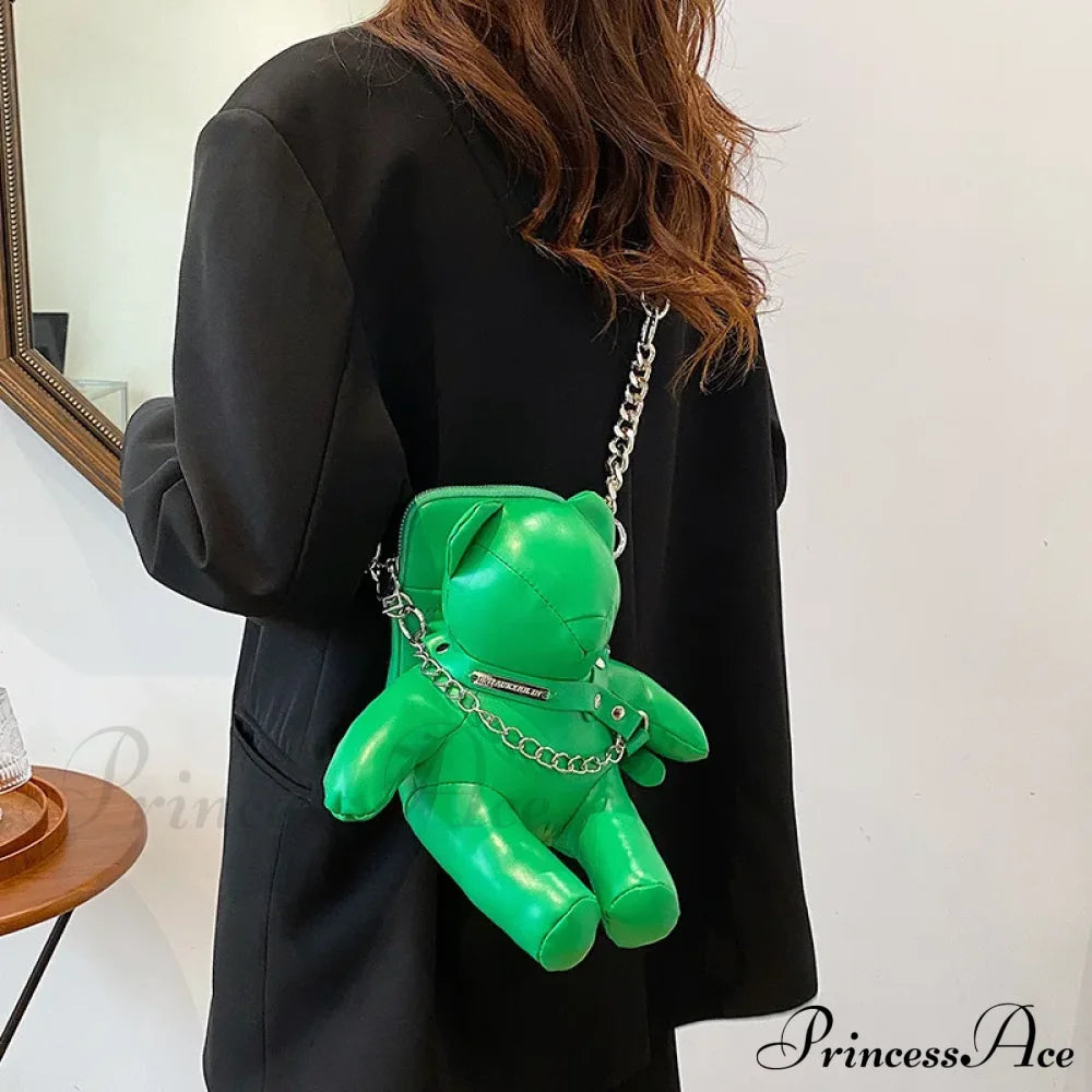 Cartoon Cute Luxury Designer Bear Doll Fashion Chain Phone Bag Halloween