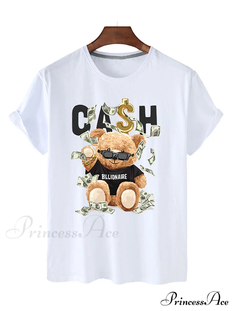 Cash Rolls Graceful Short Sleeve Tops White / S Shirts &