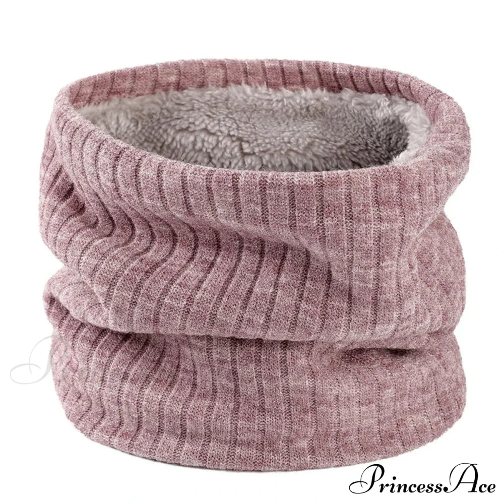 Cashmere Knit Ring Wool Neck Warmer Scarf For Women Lavender Scarfs-L