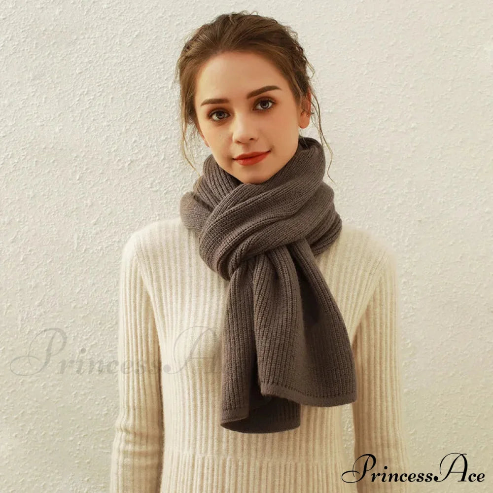 Cashmere Scarf For Women - Thick And Warm Winter Gray / L170Cm W30Cm Scarfs-L