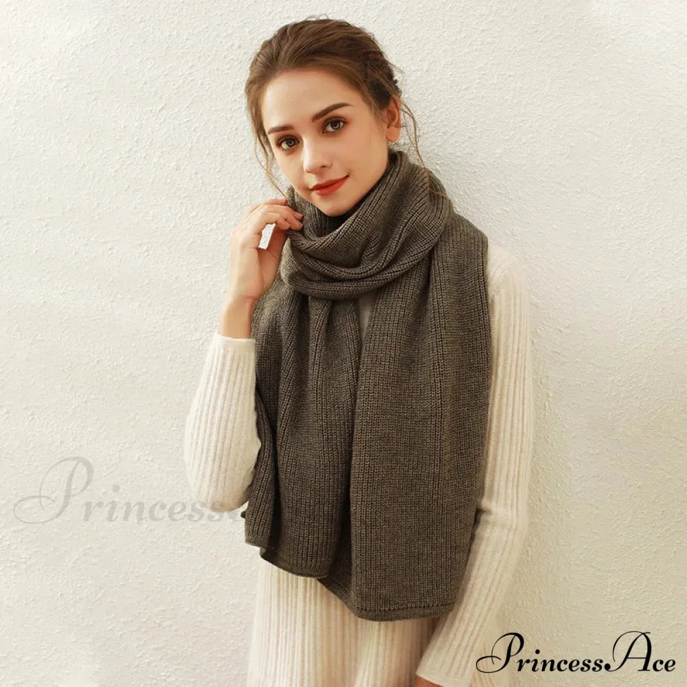 Cashmere Scarf For Women - Thick And Warm Winter Mocha Brown / L170Cm W30Cm Scarfs-L