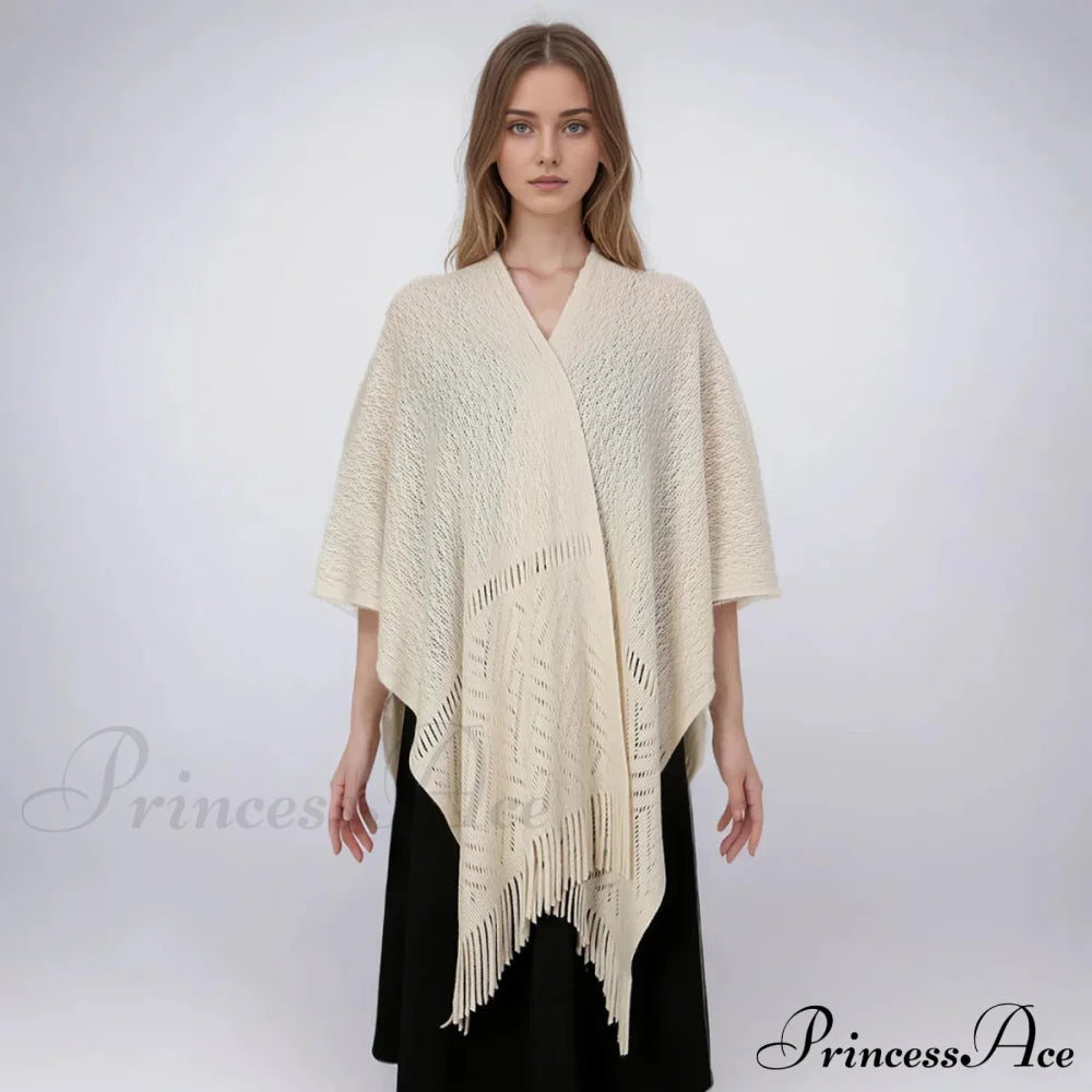 Cashmere Thicken Warmer Soft Pashmina Knitted Long Winter Scarf White 1 Scarfs-L