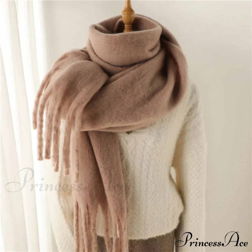 Cashmere Winter Pashmina Blanket Wrap - Thick And Soft Scarf Camel Scarfs-L