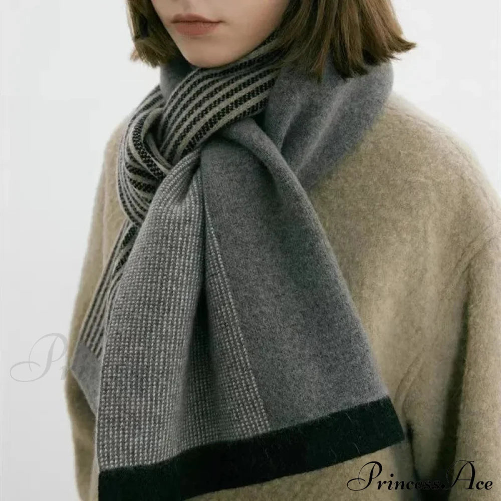 Cashmere Winter Scarf For Women - Designer Knit Warmth Grey / L180Cm W32Cm Scarfs-L