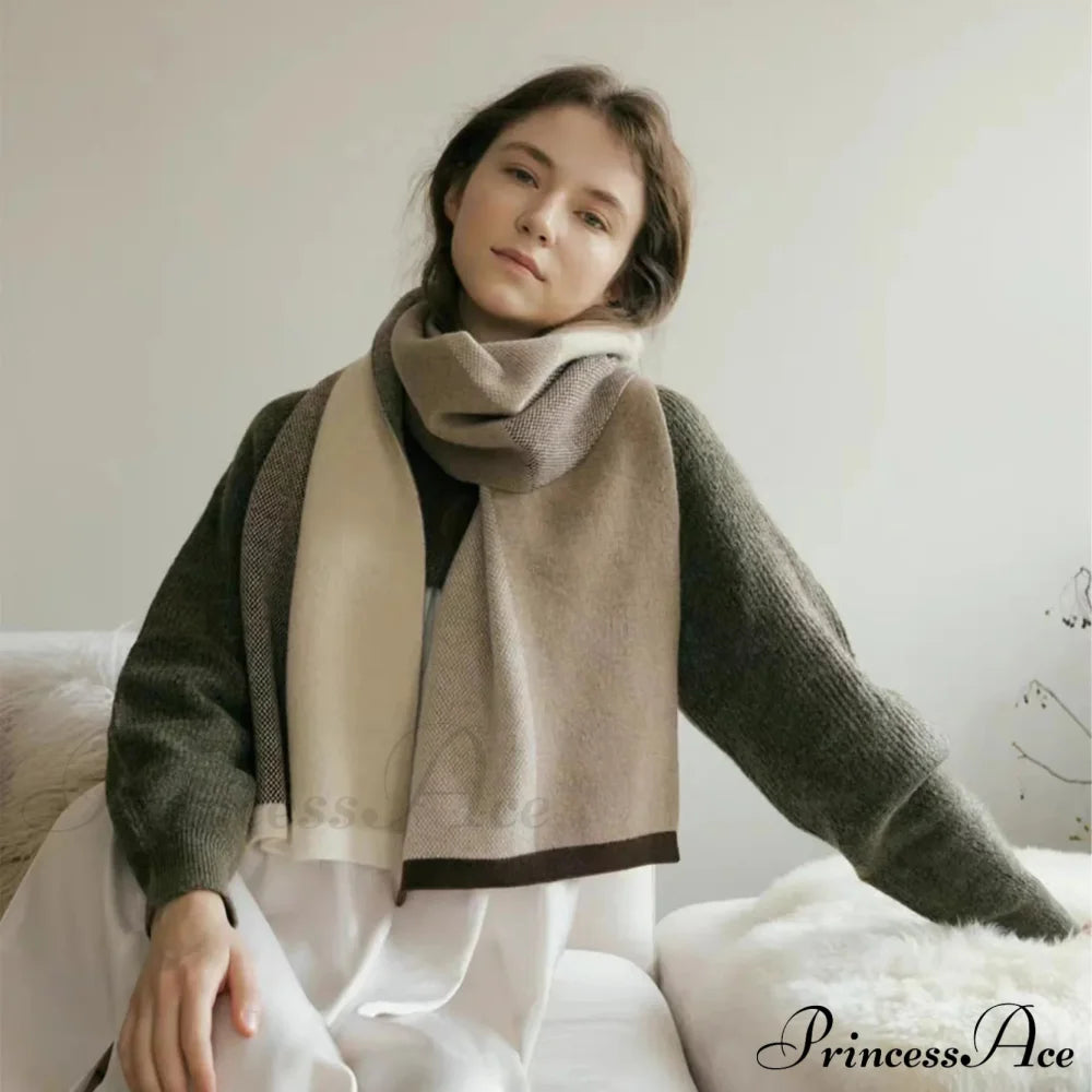 Cashmere Winter Scarf For Women - Designer Knit Warmth Scarfs-L