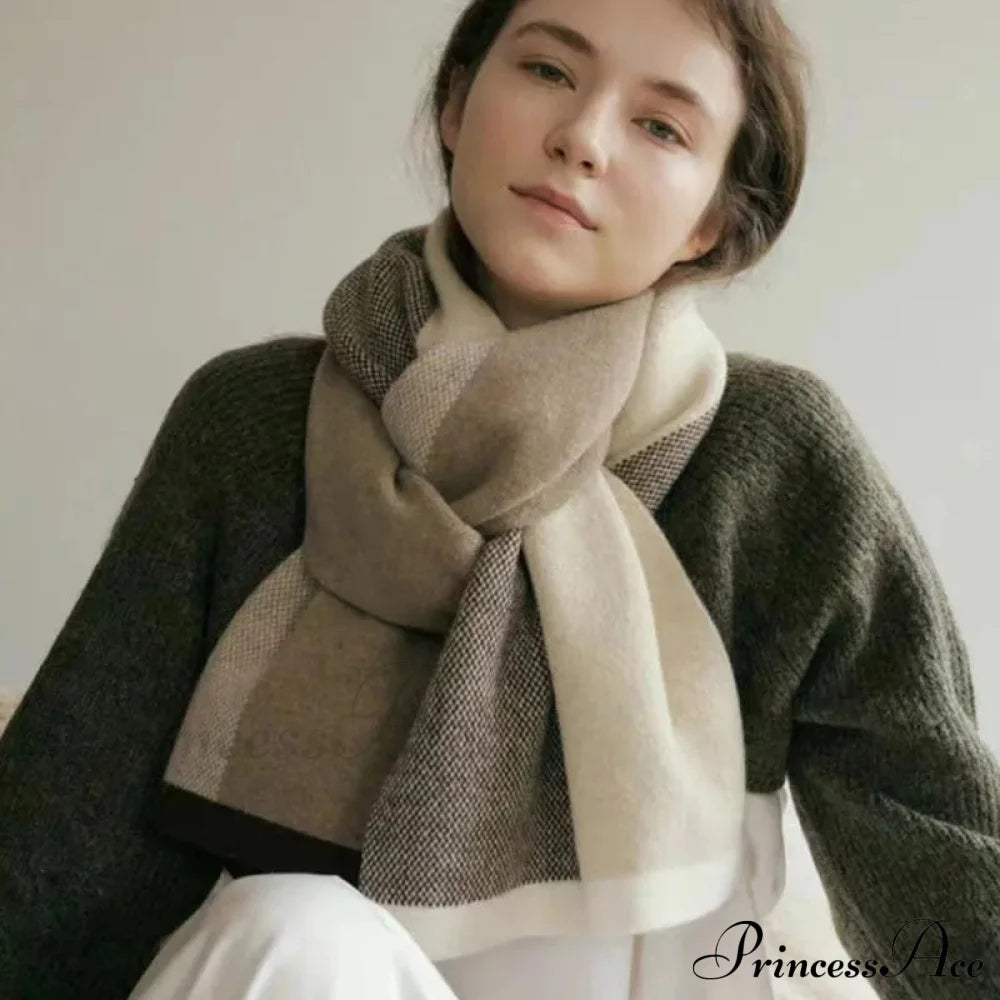 Cashmere Winter Scarf For Women - Designer Knit Warmth Scarfs-L