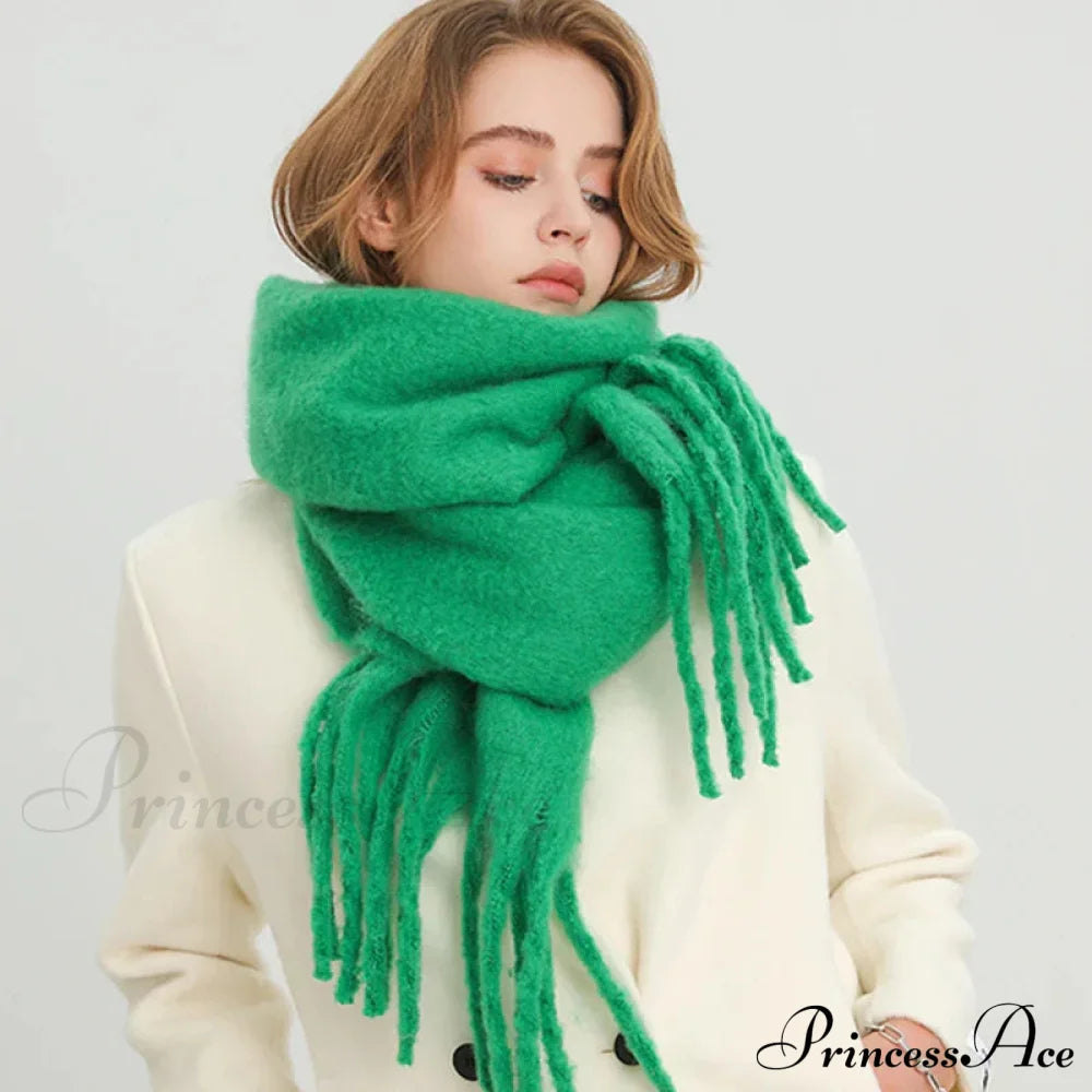 Cashmere Winter Scarf For Women - Solid Thick Soft Pashmina Wrap Scarfs-L