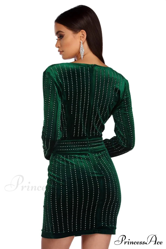 Cassie Velvet Stylish Wrap Dress S.o. Short Dresses