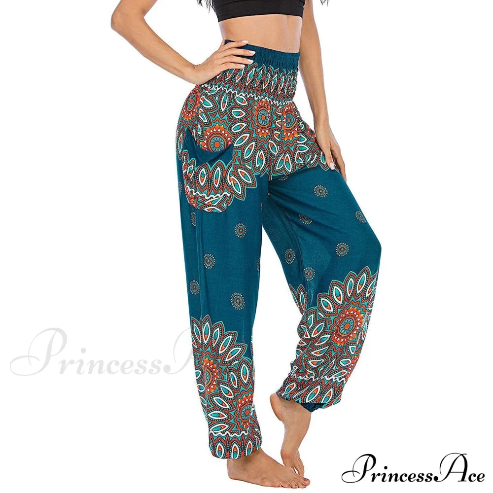 Casual Boho Vintage Wide Leg Pants