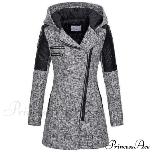 Elegant Casual Patchwork Coat Gray Best Sellings cardigan cardigans clothes Plus Size Sale tops Topseller