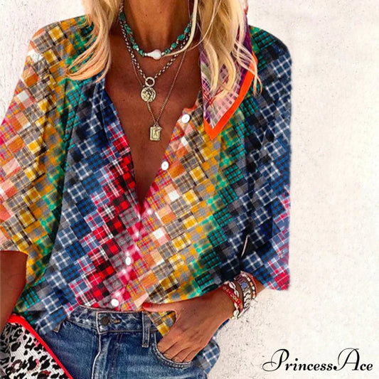 Casual Colorful Blouse Blouses