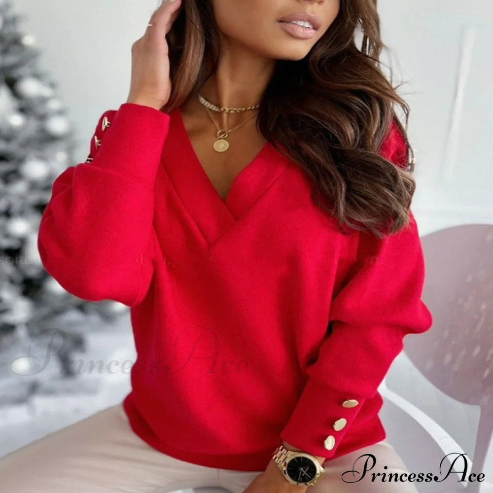 Casual Colour Solid Sweatshirt Blouses