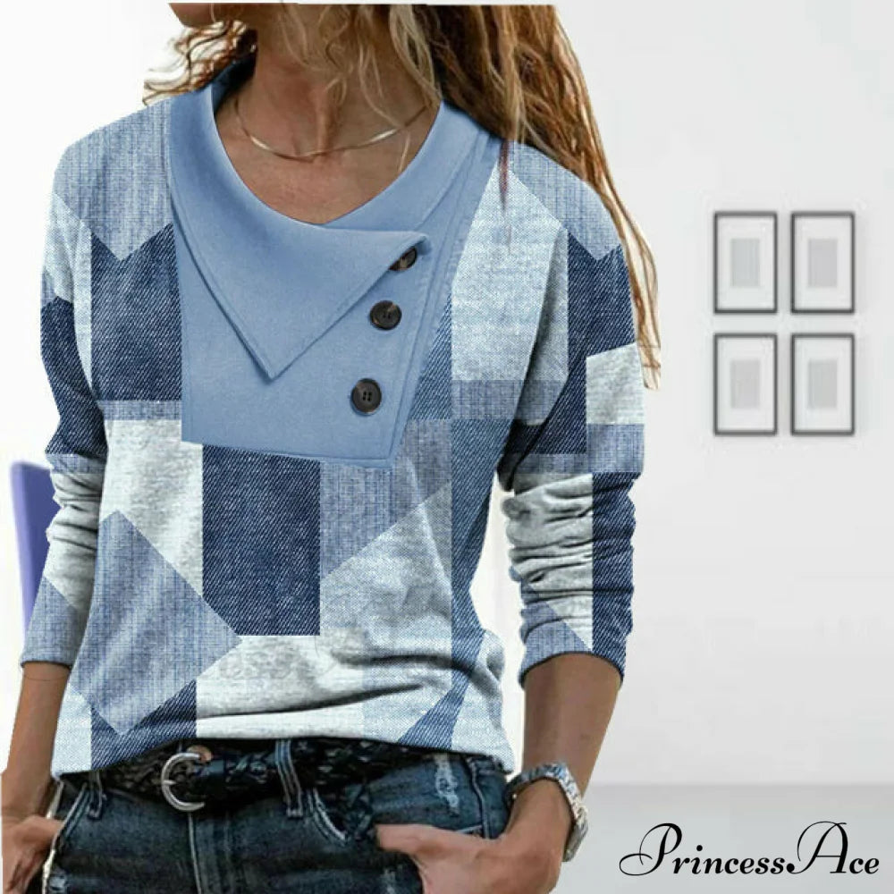 Casual Design Geometric Blouse Blouses