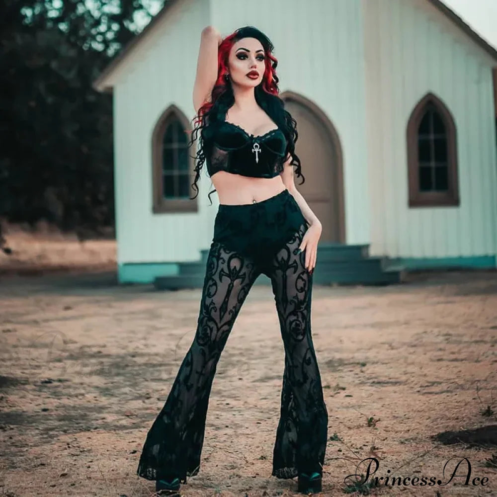 Casual Distressed Gothic Halloween Pants