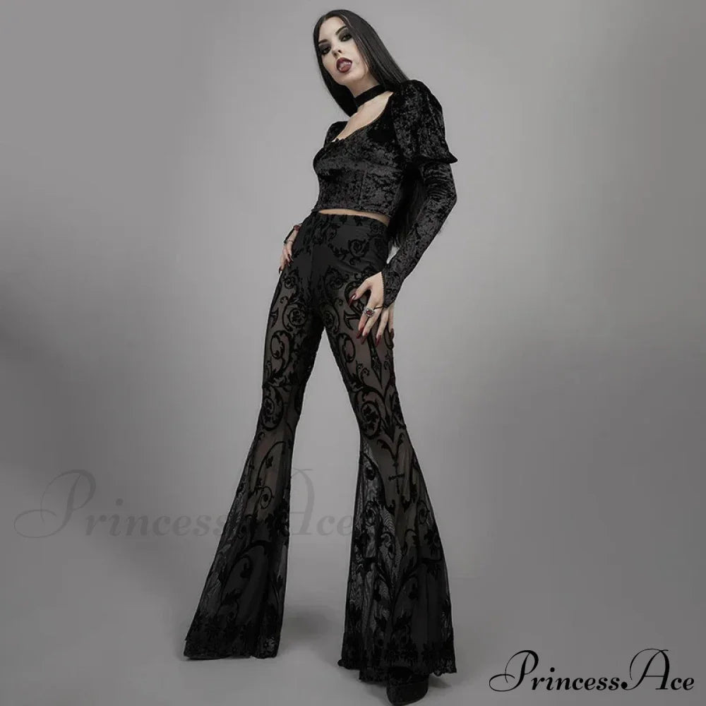 Casual Distressed Gothic Halloween Pants