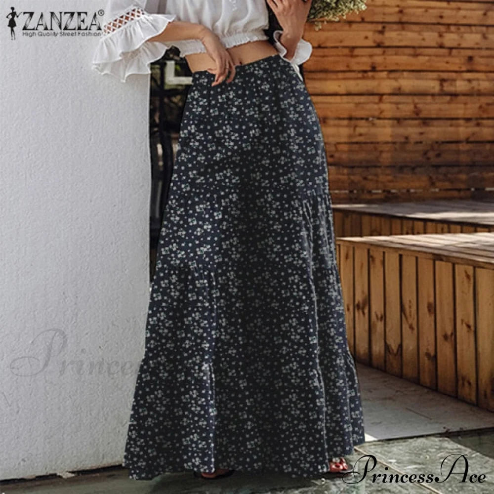 Casual Elastic Waist Long Solid Pants Navy / S