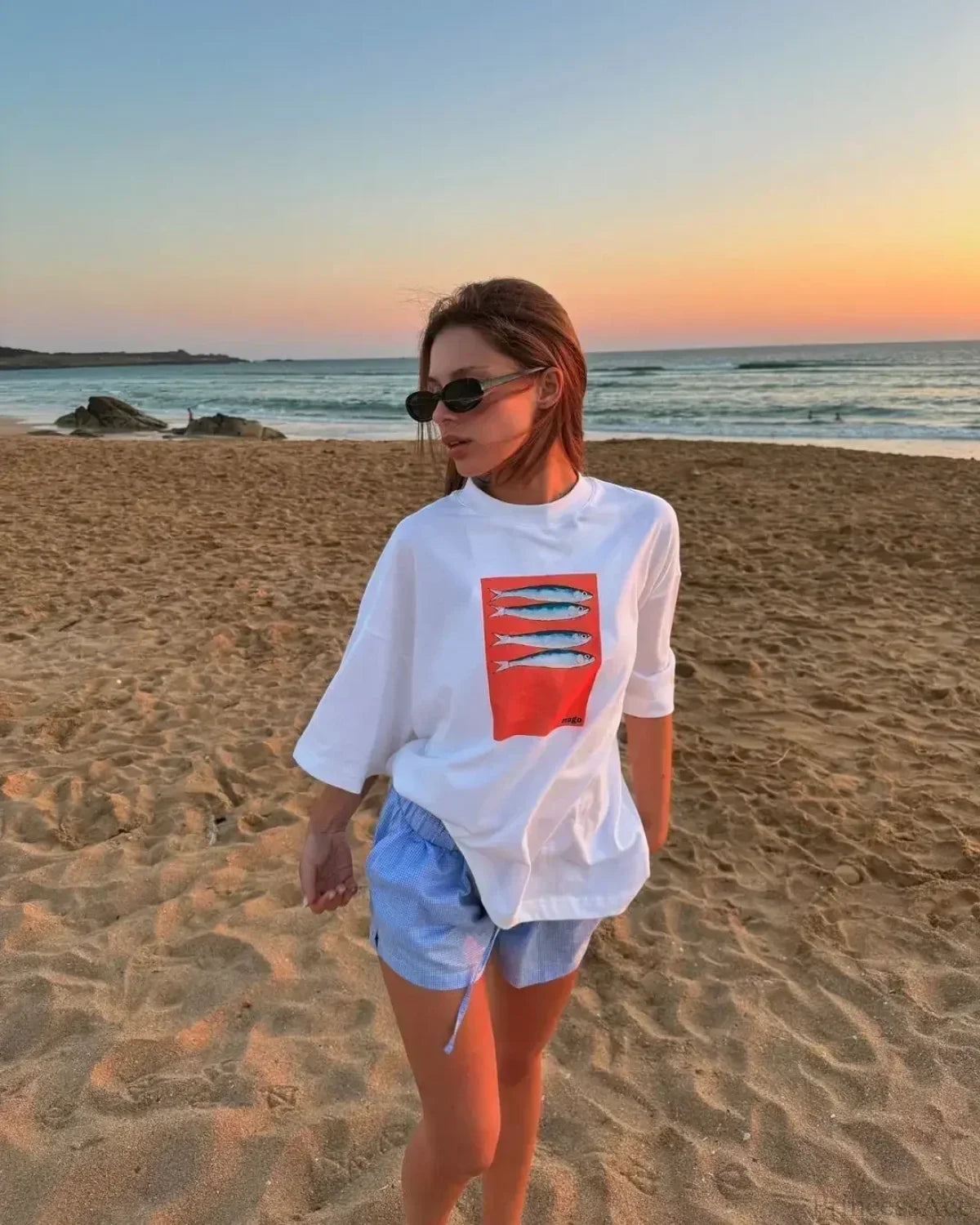 Casual Fish Y2K Graphic T-shirt white4 / S t-shirt-250223