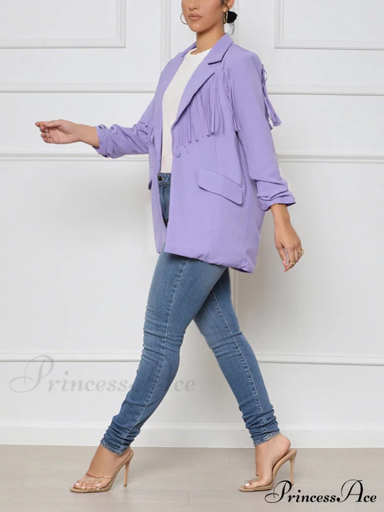 Casual Fringe Graceful Maxi Dress Coats & Jackets