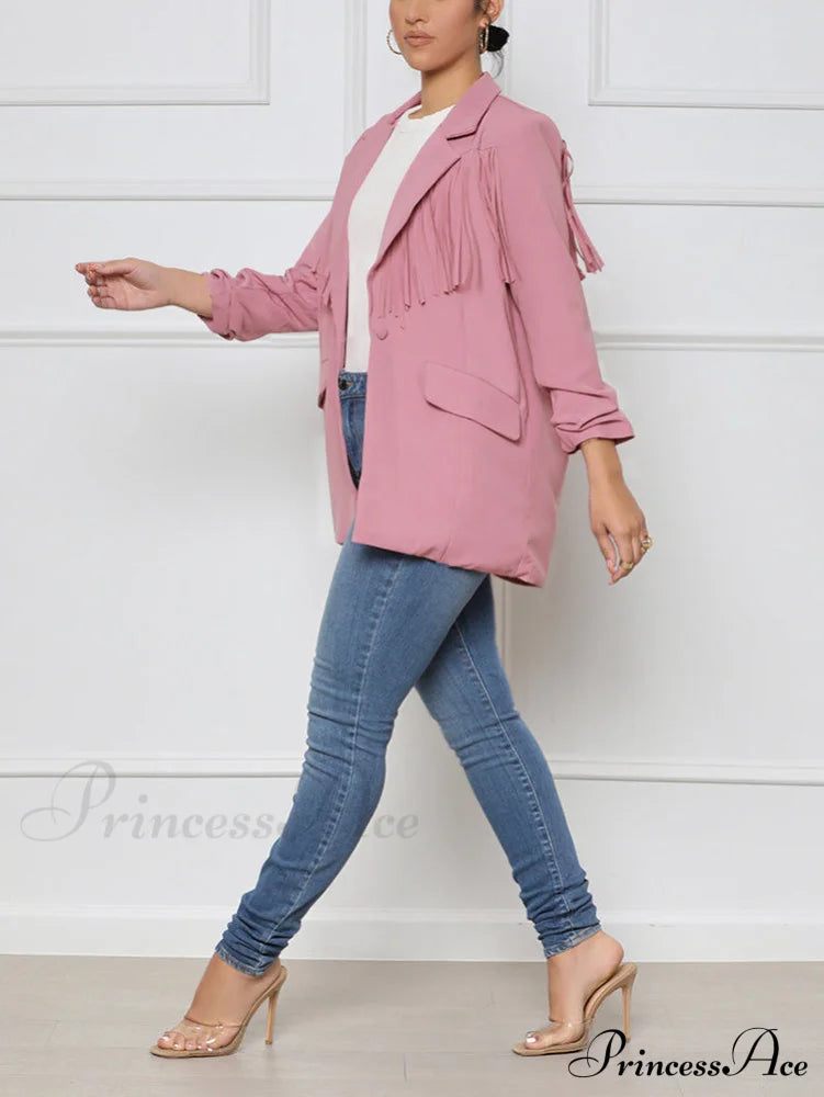 Casual Fringe Graceful Maxi Dress Coats & Jackets