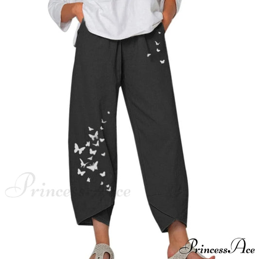 Casual Harem Wide Leg Pants Black / S