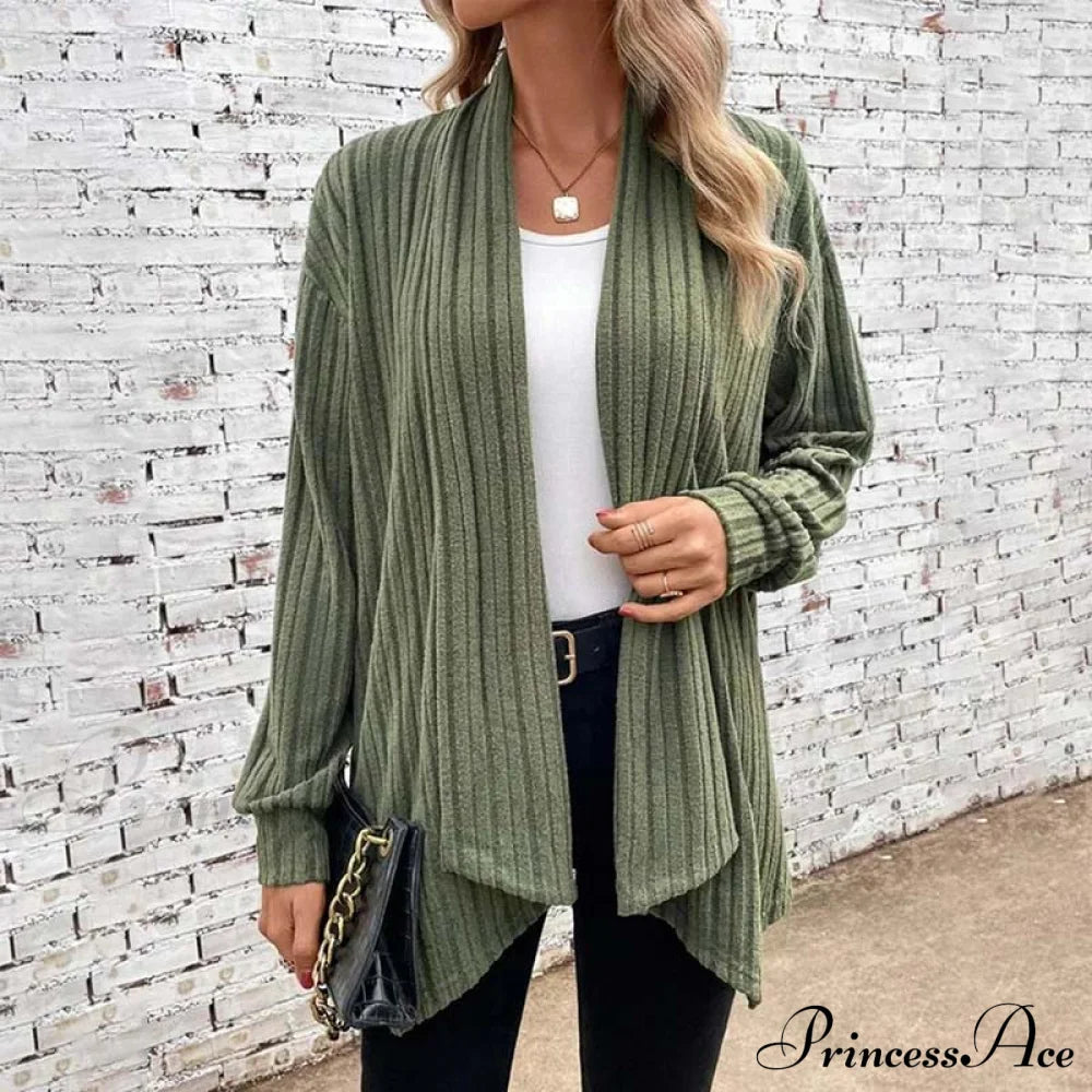 Casual Knitted Cardigan Army Green best Best Sellings cardigan cardigans clothes Sale tops Topseller