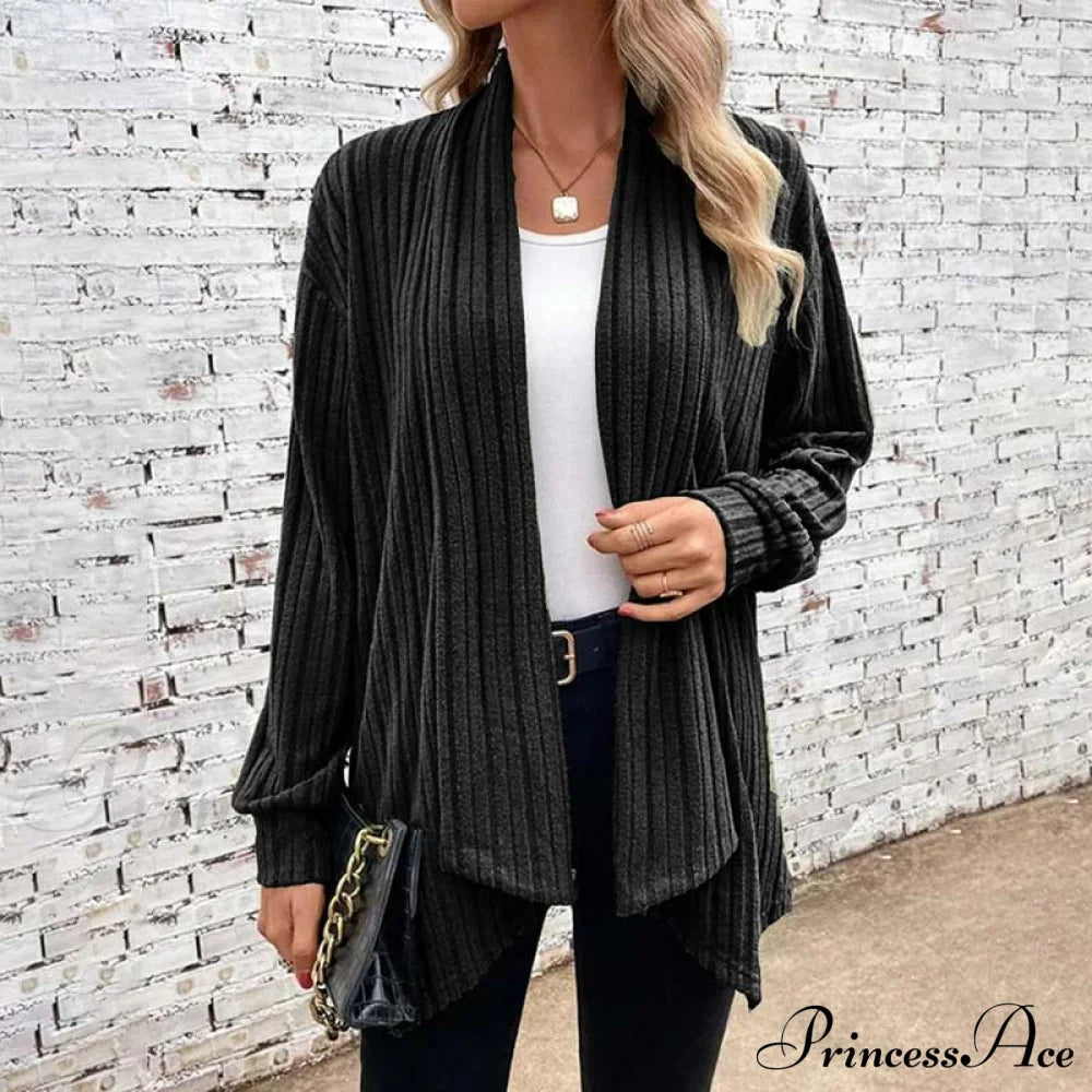 Casual Knitted Cardigan Black best Best Sellings cardigan cardigans clothes Sale tops Topseller