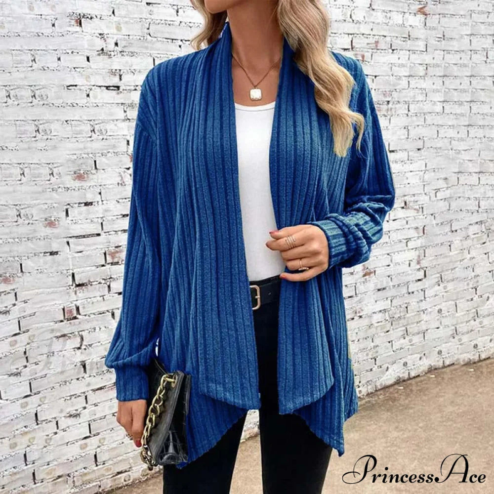 Casual Knitted Cardigan Blue best Best Sellings cardigan cardigans clothes Sale tops Topseller