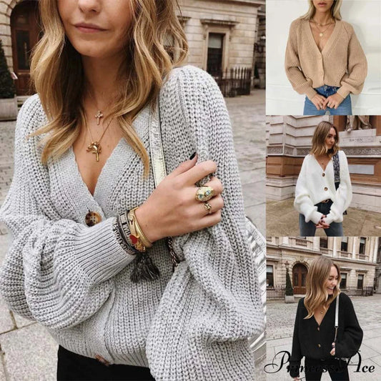 Casual Knitted Cardigans Sweater Fashion Loose Coat