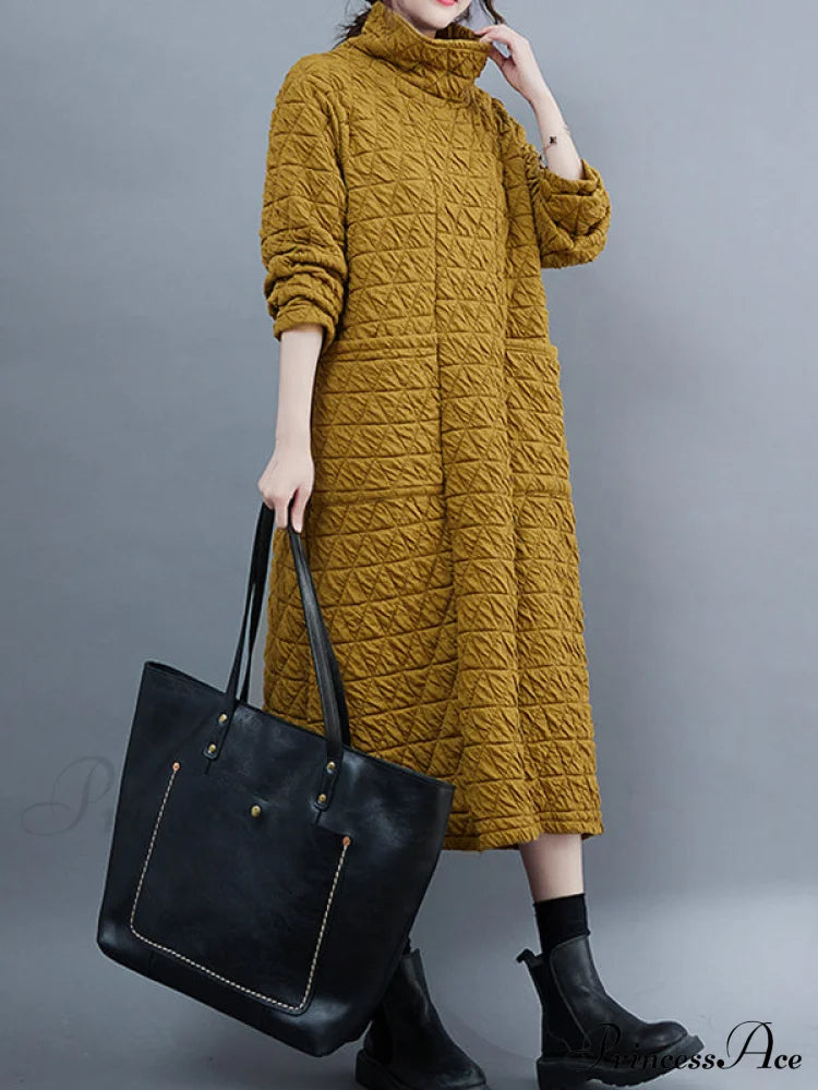 Casual Long Sleeves High-Low Modern Solid Color Maxi Dresses Solid-Dresses