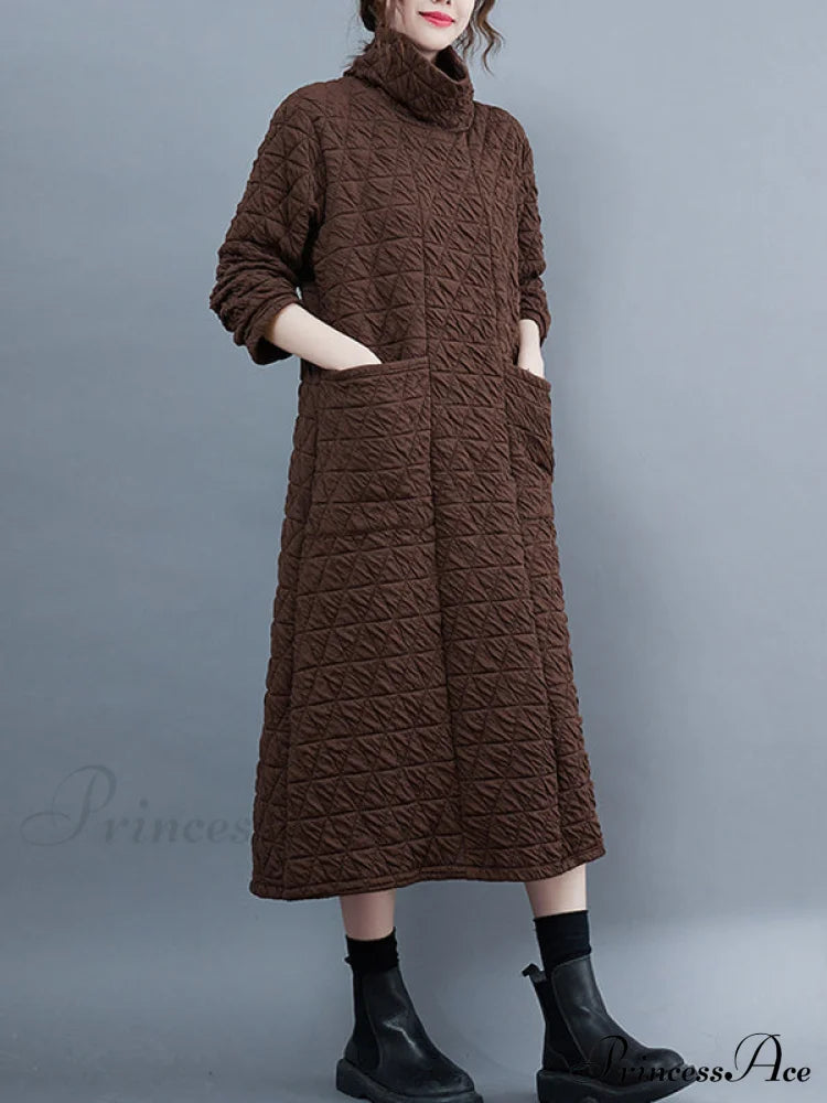 Casual Long Sleeves High-Low Modern Solid Color Maxi Dresses Solid-Dresses