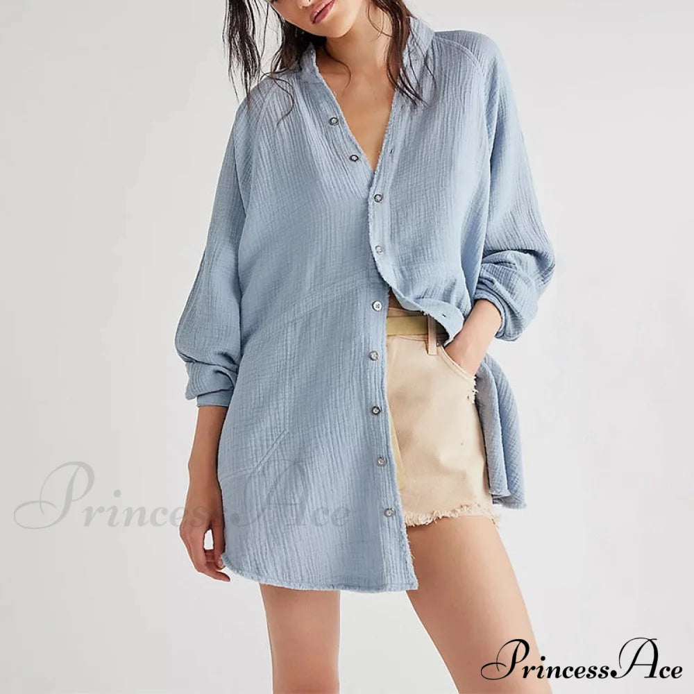 Casual Loose 100% Cotton Gauze Shirts