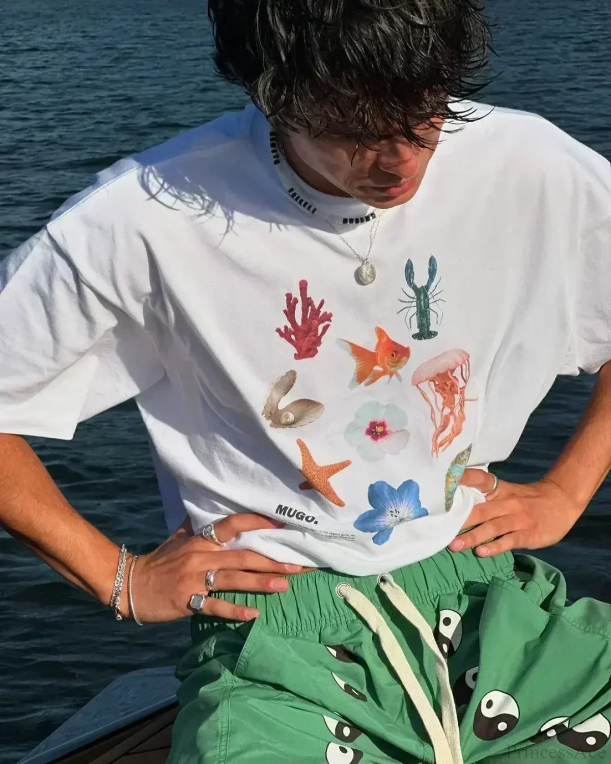 Casual Lotus Eyed Graphic T-shirt t-shirt-250223