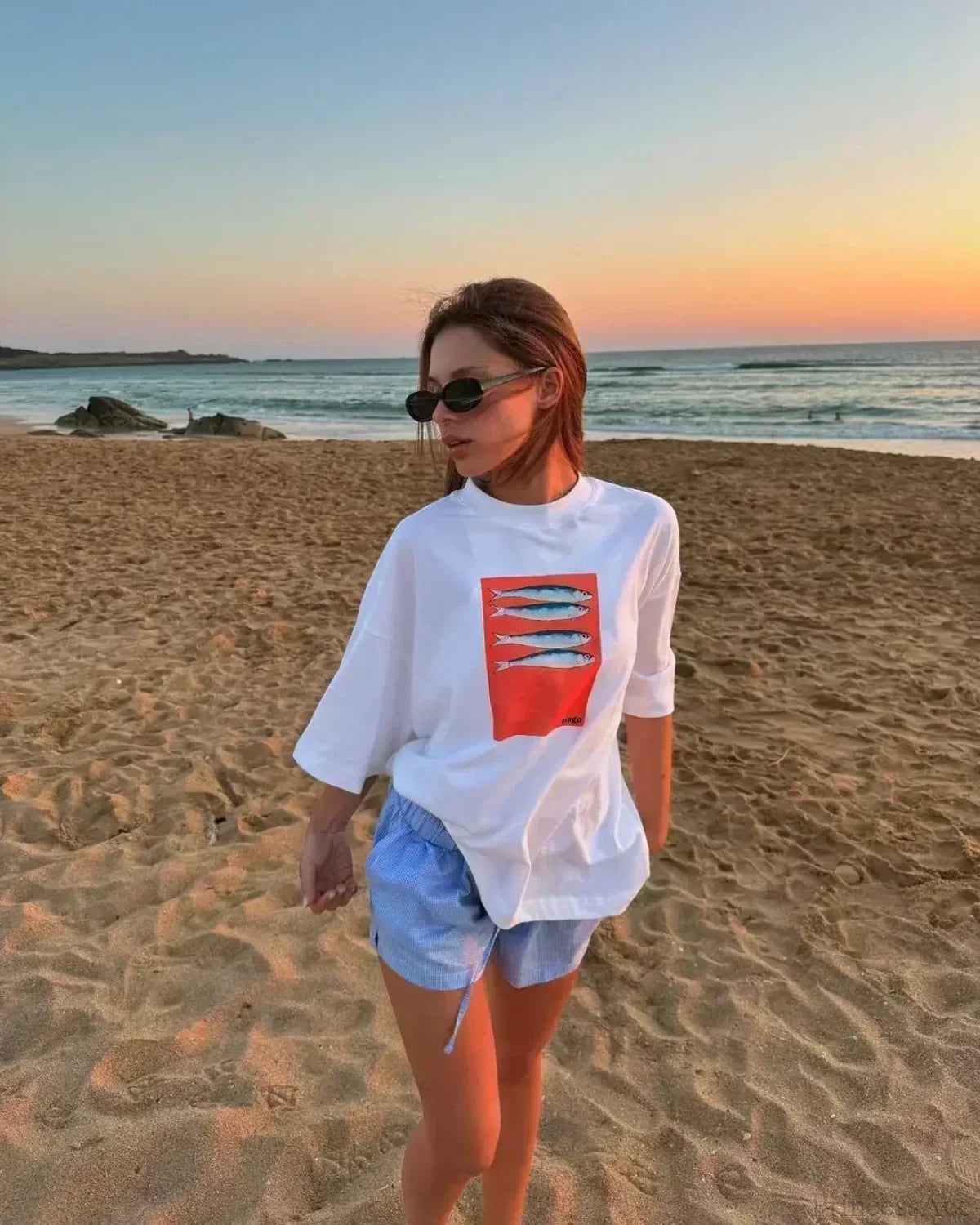 Casual Lotus Eyed Graphic T-shirt white3 / S t-shirt-250223
