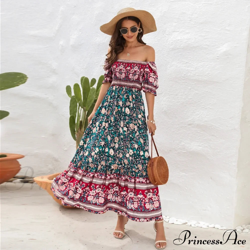 Casual Midi Sexy Elegant Beach Vacation Boho Dress