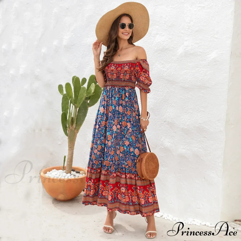 Casual Midi Sexy Elegant Beach Vacation Boho Dress