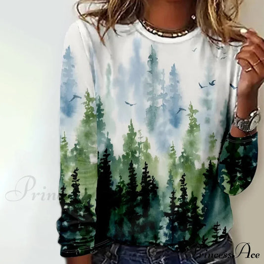 Casual Nature T-Shirt With Print Blouses