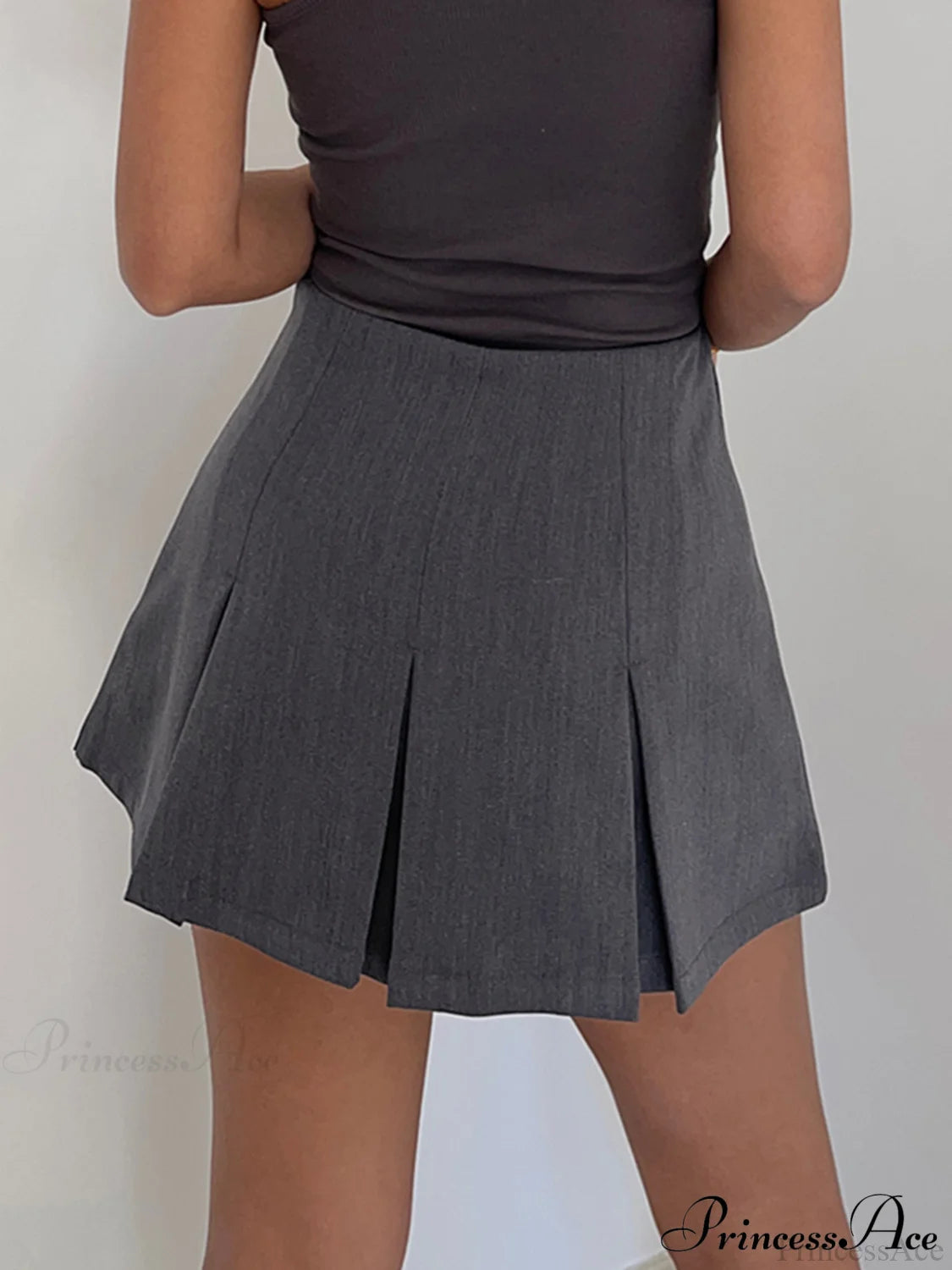 Casual Pleated Graceful Hem Mini Skort Skirts