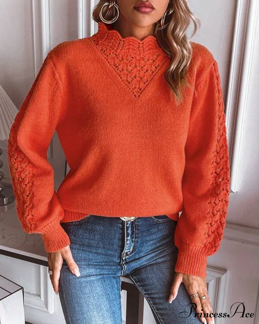 Casual Pullover Solid In Color Sweaters-L