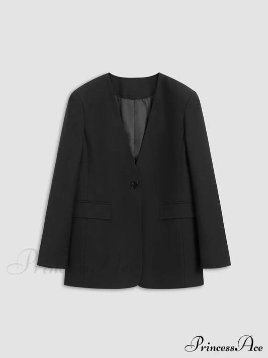 Casual Relaxed Graceful Fit Blazer Blazers