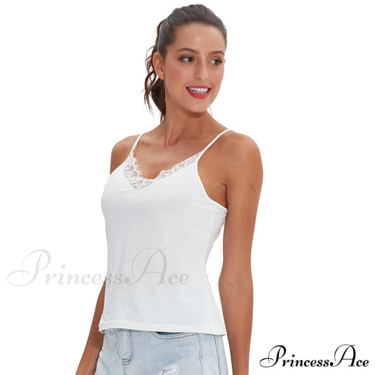 Casual Soft Elastic Cotton Lace Tank Tops