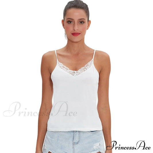 Casual Soft Elastic Cotton Lace Tank Tops