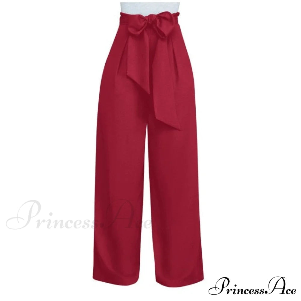 Casual Straight Long Pant Burgundy / S