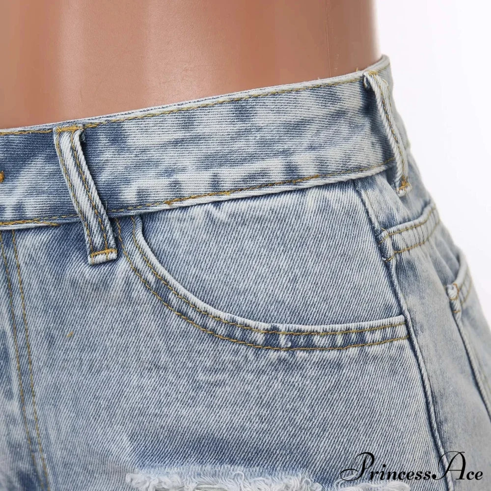 Casual Summer Fashion Jeans High-Waisted Denim Short