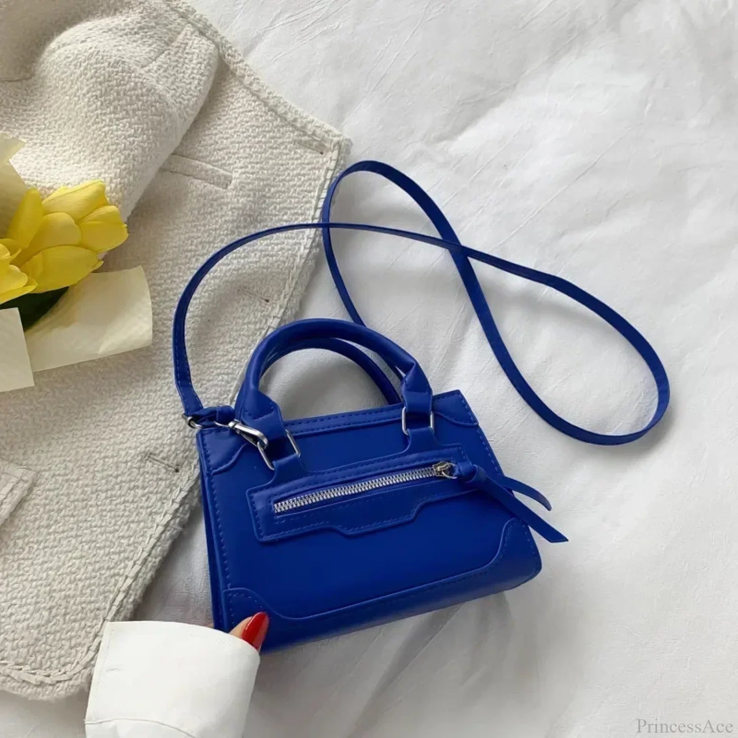 Casual Western Style Small Crossbody Handbag Blue handbag-250126