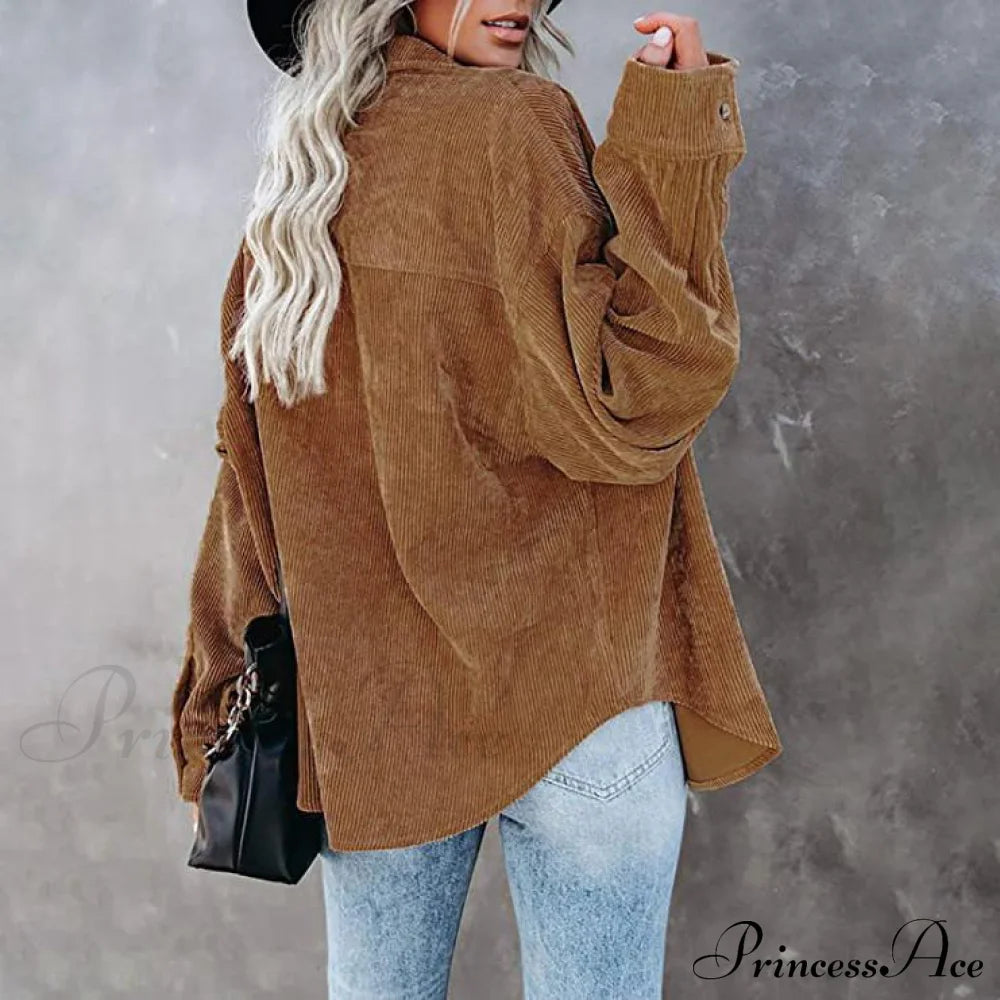 Casual Women’s Corduroy Long Arm Shirt