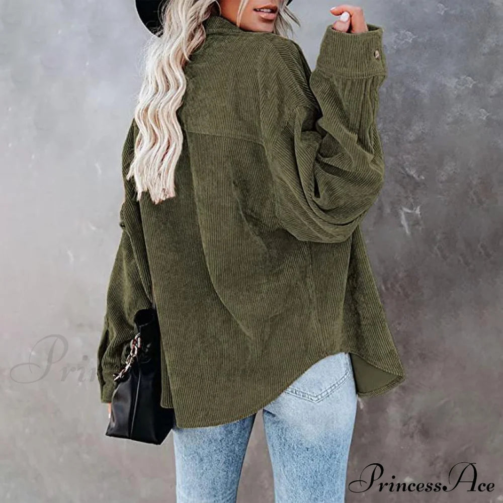 Casual Women’s Corduroy Long Arm Shirt