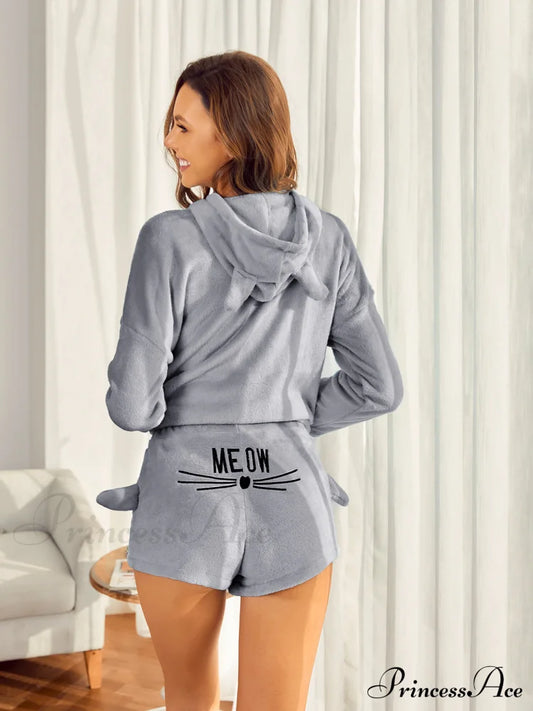 Casual Zigzag Pattern Wide Leg Classic Pants Matching Set - Black Grey / S Two-Piece Outfits