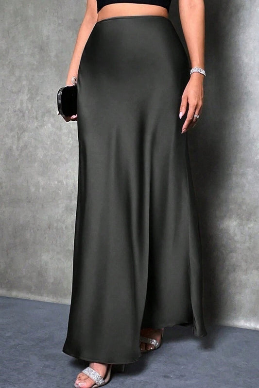 Satin High Waist Maxi Skirt